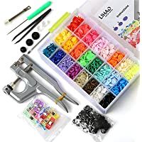 LIHAO Snaps Plástico T5 con Alicates Botones Presion y 12 Pinzas Costura (375 Botones-24 Colores)